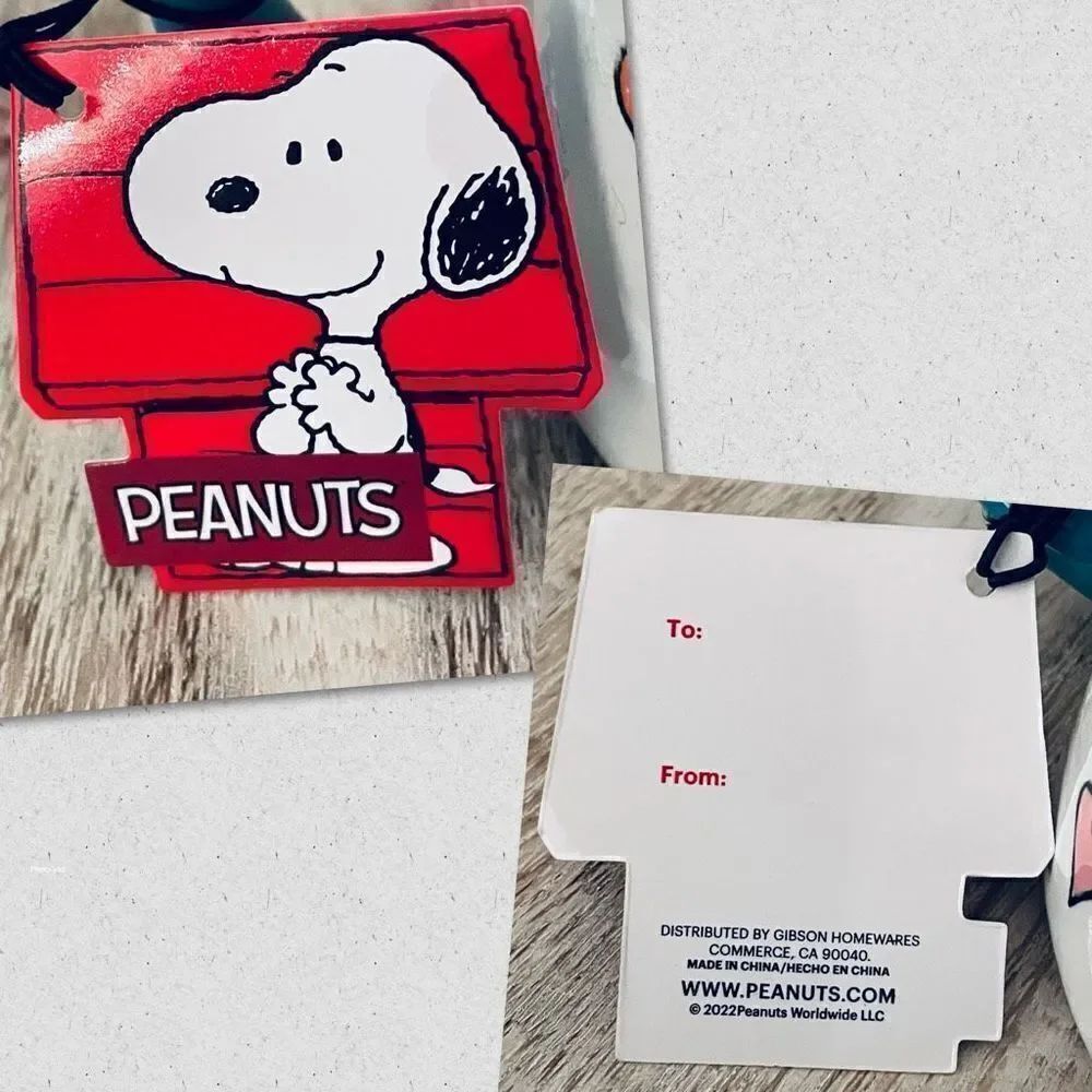 NWT Adorable Peanuts Snoopy in love White/ Blue Ceramic 21 Oz Big Mug Great Gift - Picture 7 of 12